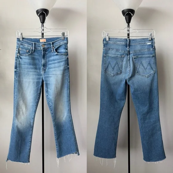 Mother The Insider Crop Step Fray Jeans 27 - Picture 2 of 8